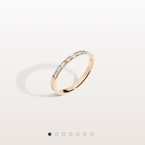 Aurate 14k gold half diamond baguette ring - Picture 1 of 8